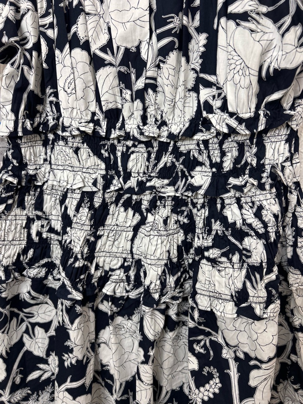 Plus Size Navy and White Floral Midi Dress - Picture 4 of 7
